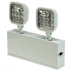 LEDSDXR627 LED Safety Light, Two 1W Lamps, PbAc battery powers satellite fixtures, Steel body.