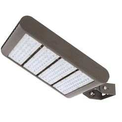 LED Area Light LEDMPAL220. Flood or street luminaire. DIMS 12”x17”, 220W, aluminum housing with heat resistant PC lens.