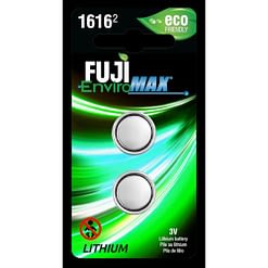 Fuji Battery CR1616, Two coin size Li-Ion cells in blister packaging