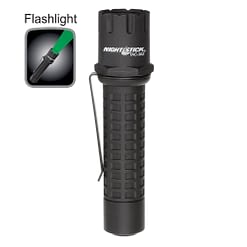 Flashlight TAC302B Green LED 5.5-inch polymer body, rechargeable, 1-inch diameter, tail switch.