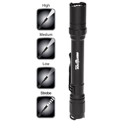 MiniTac MT220 Tactical Flashlight 6-inch water resistant aluminum body, .6-inch diameter, tail switch, 200-90-45lm white LED