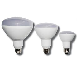 LED Light Bulb 12-LEDR20-7W BR shape 7W LED dimmable light bulb. Edison E-26 medium screw base fits standard socket.