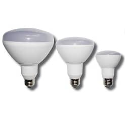 12-LEDBR40-15W-D BR shape 15W LED dimmable light bulb. Edison E-26 medium screw base fits standard socket.