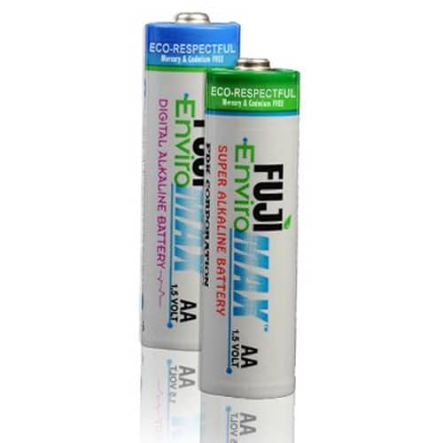 Fuji EnviroMax AA Batteries, Case quantities 96 to 576 cells. Blister packs 2, 4, 8, 24 and 48 cells.