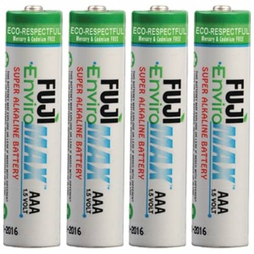 Fuji EnviroMax AAA Batteries, Case quantities 96 to 576 cells. Blister packs 2, 4, 8, 24 and 48 cells